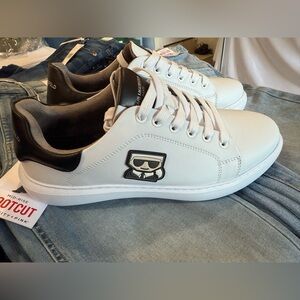 Karl Lagerfeld White and Black Men's Sneakers size 10